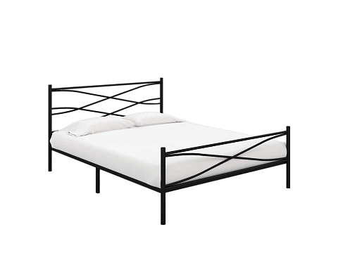 Кровать 140х200 Страйп - Изящная кровать с облегченной металлической конструкцией и встроенным основанием