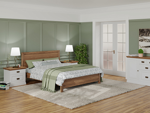 Двуспальная деревянная кровать Toronto - Стильная кровать из массива со встроенным основанием