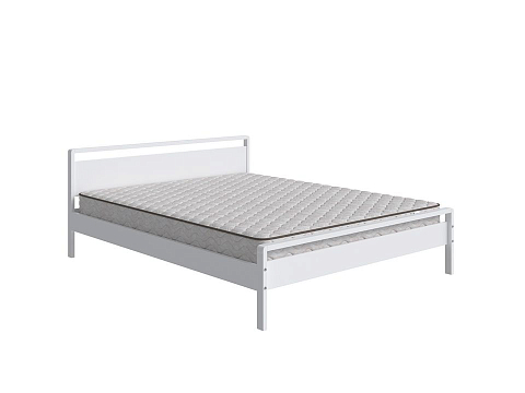 Белая двуспальная кровать Alma - Кровать из массива в минималистичном исполнении