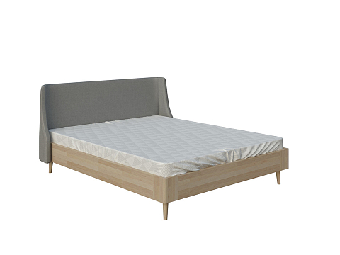 Кровать 120х200 Lagom Side Wood - Оригинальная кровать без встроенного основания из массива сосны с мягкими элементами.