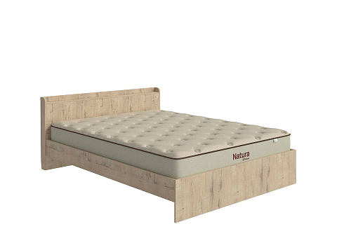 Белая двуспальная кровать Bord - Кровать из ЛДСП в минималистичном стиле.