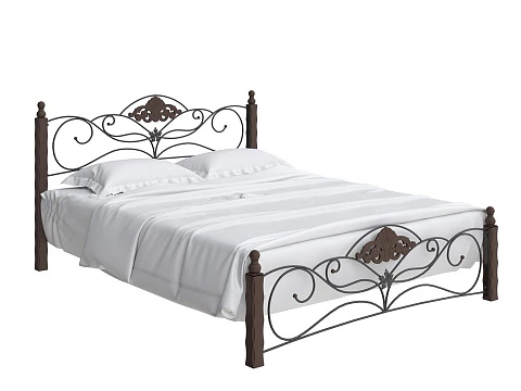 Односпальная кровать Garda 2R - Кровать из массива березы с фигурной металлической решеткой.