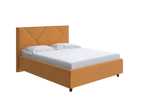 Двуспальная кровать с матрасом Tessera Grand - Мягкая кровать с высоким изголовьем и стильными ножками из массива бука