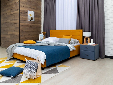 Кровать полуторная Next Life 2 - Cтильная модель в стиле минимализм с горизонтальными строчками
