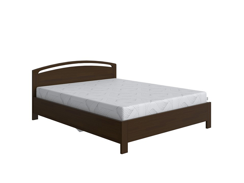 Кровать Веста 1-R с подъемным механизмом 160x220 Массив (сосна) Орех - Современная кровать с изголовьем, украшенным декоративной резкой