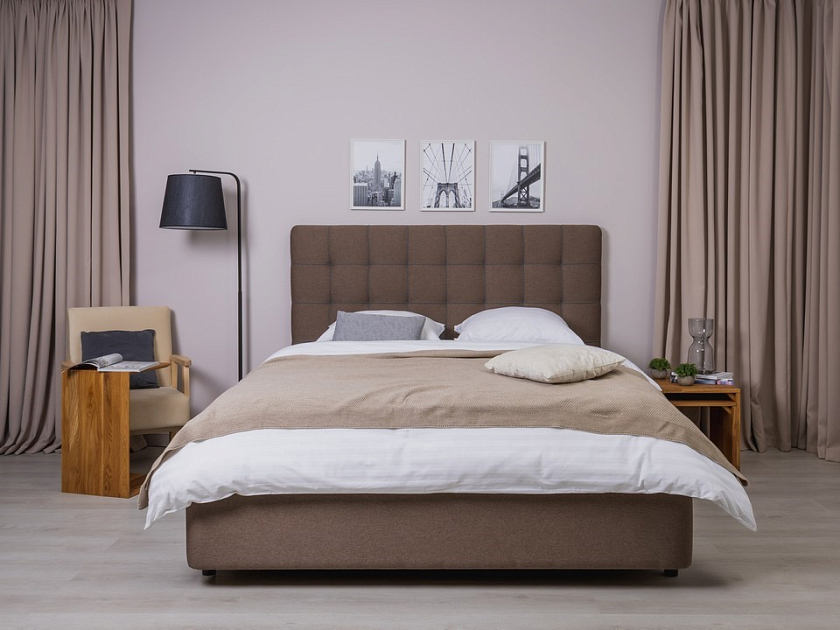 Кровать Leon 120x190 Экокожа/Ткань Тетра Мраморный/Серый - Современная кровать, украшенная декоративным кантом.