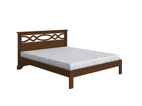 Двуспальная деревянная кровать Niko-тахта - Кровать-тахта из массива с резным изголовьем
