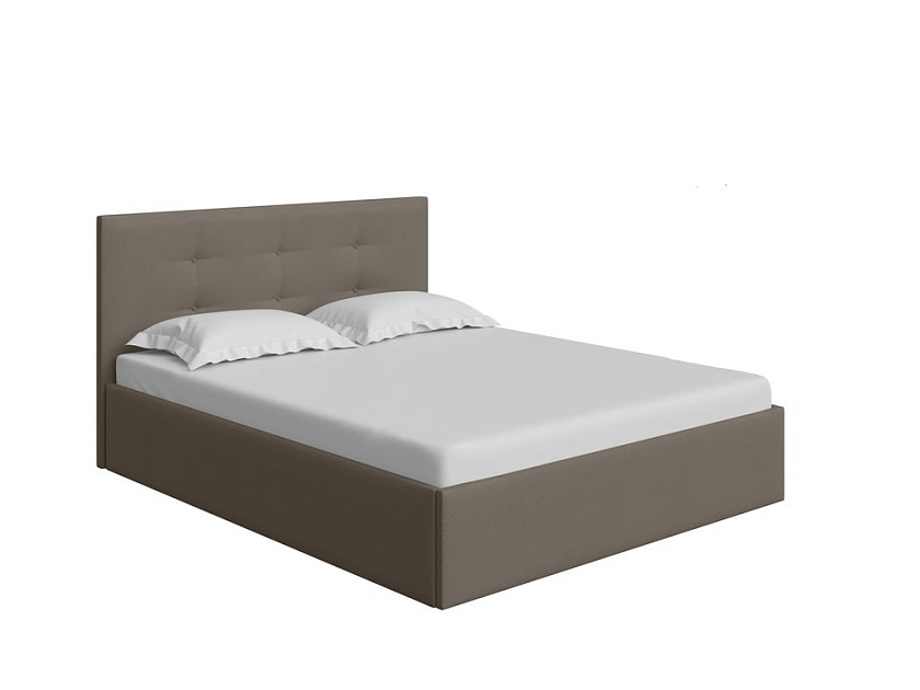 Кровать Forsa 140x200 Ткань: Велюр Casa Благородный серый - Универсальная кровать с мягким изголовьем, выполненным из рогожки.