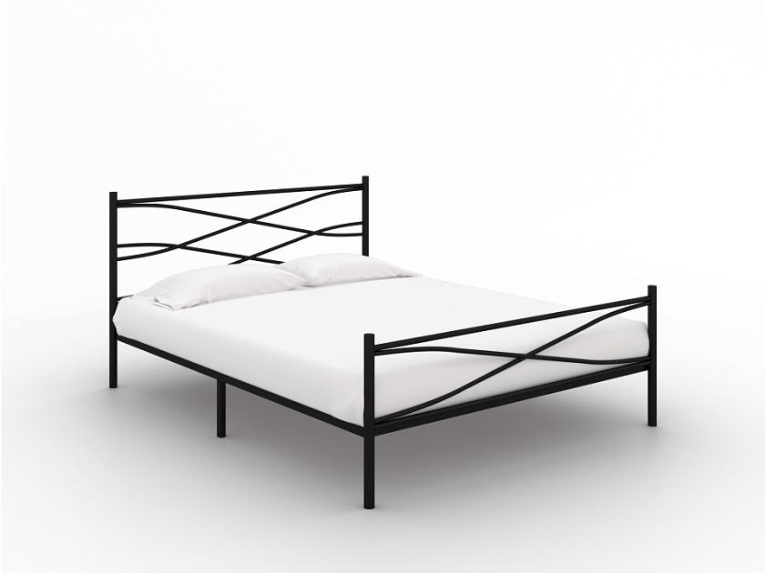 Кровать Страйп 180x200 Металл Черный - Изящная кровать с облегченной металлической конструкцией и встроенным основанием
