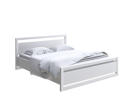 Белая двуспальная кровать Kvebek с подъемным механизмом - Удобная кровать с местом для хранения