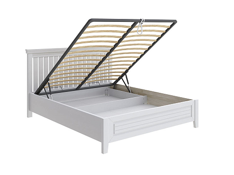 Кровать полуторная Olivia с подъемным механизмом - Кровать с подъёмным механизмом из массива с контрастной декоративной планкой.